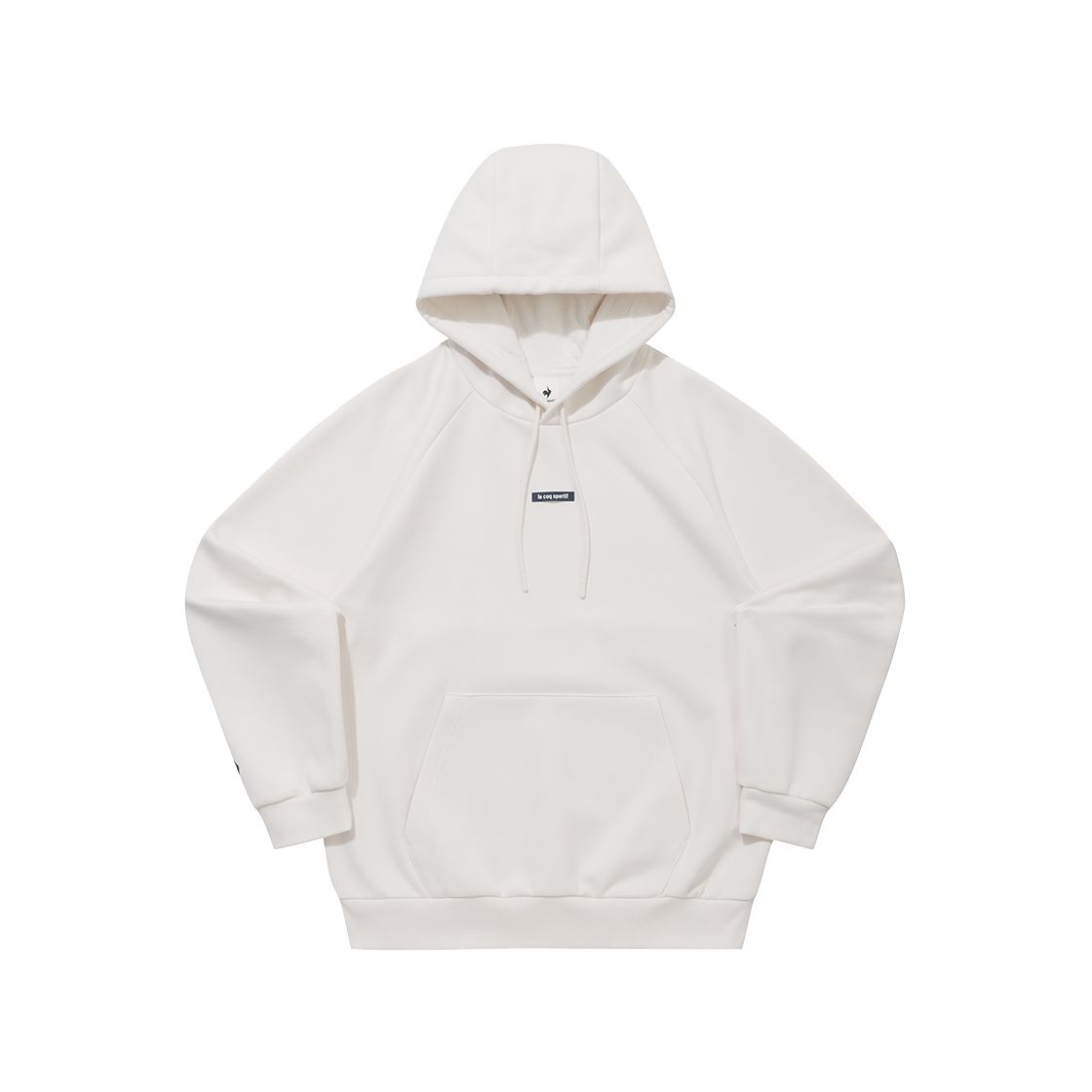 QQ423LHDO2_IVY0 le coq sportif Unisex Essential Brushed Hooded T-Shirt Ivory