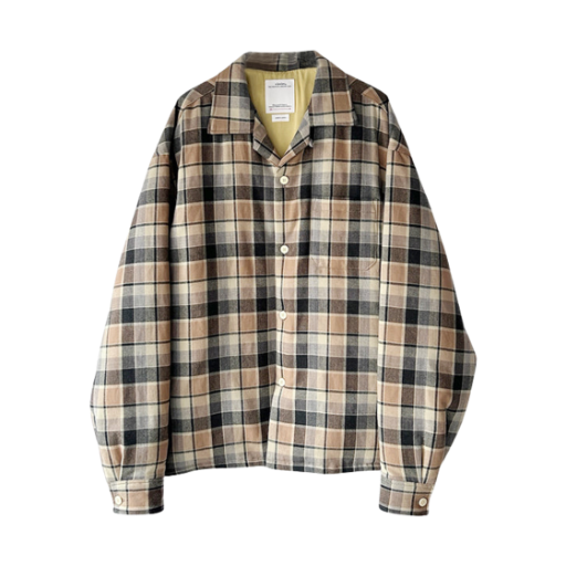 0125105013001 Visvim Keesey Check Down Jacket Beige - 25SS