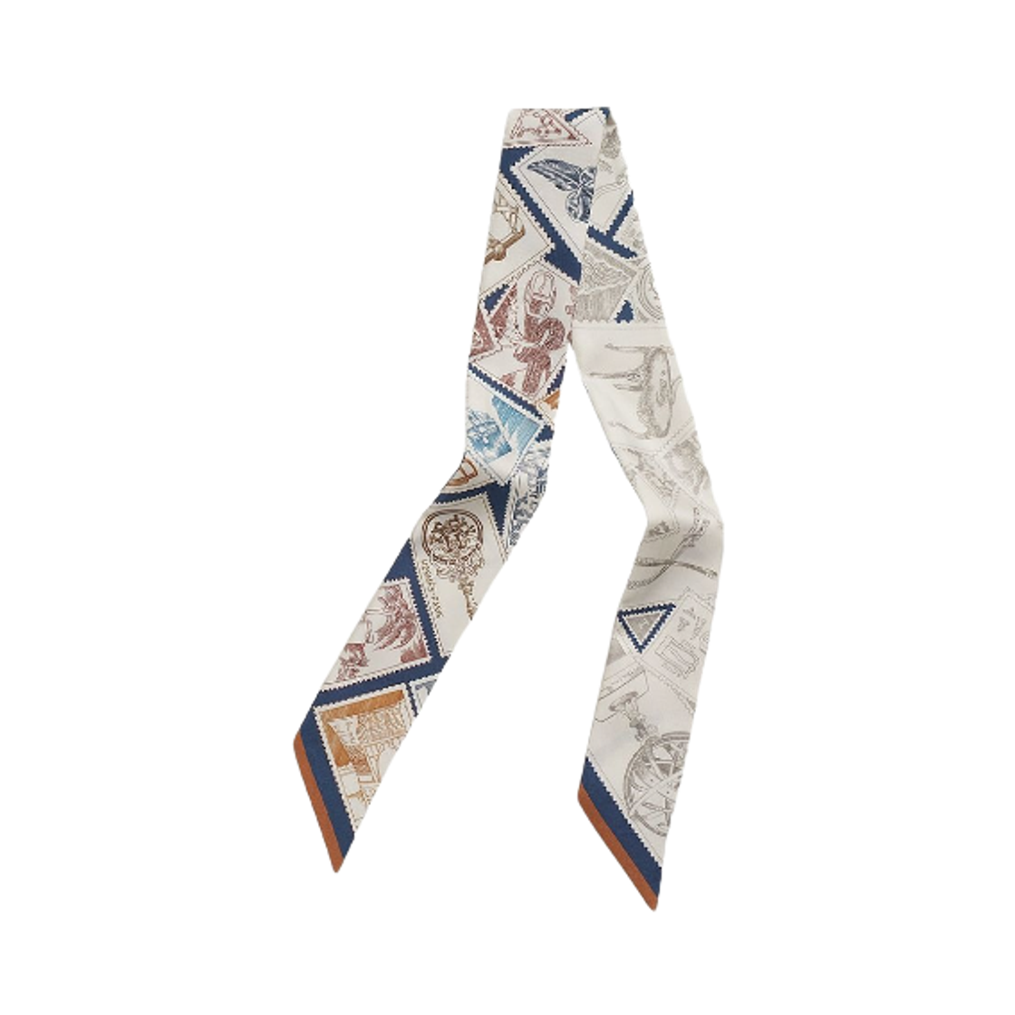 (W) 에르메스 르 필라뗄리스트 뒤 포부르 트윌리 블루 마린 크렘 까라멜((W) Hermes Le Philateliste du Faubourg Twilly Bleu Marine Creme Caramel)