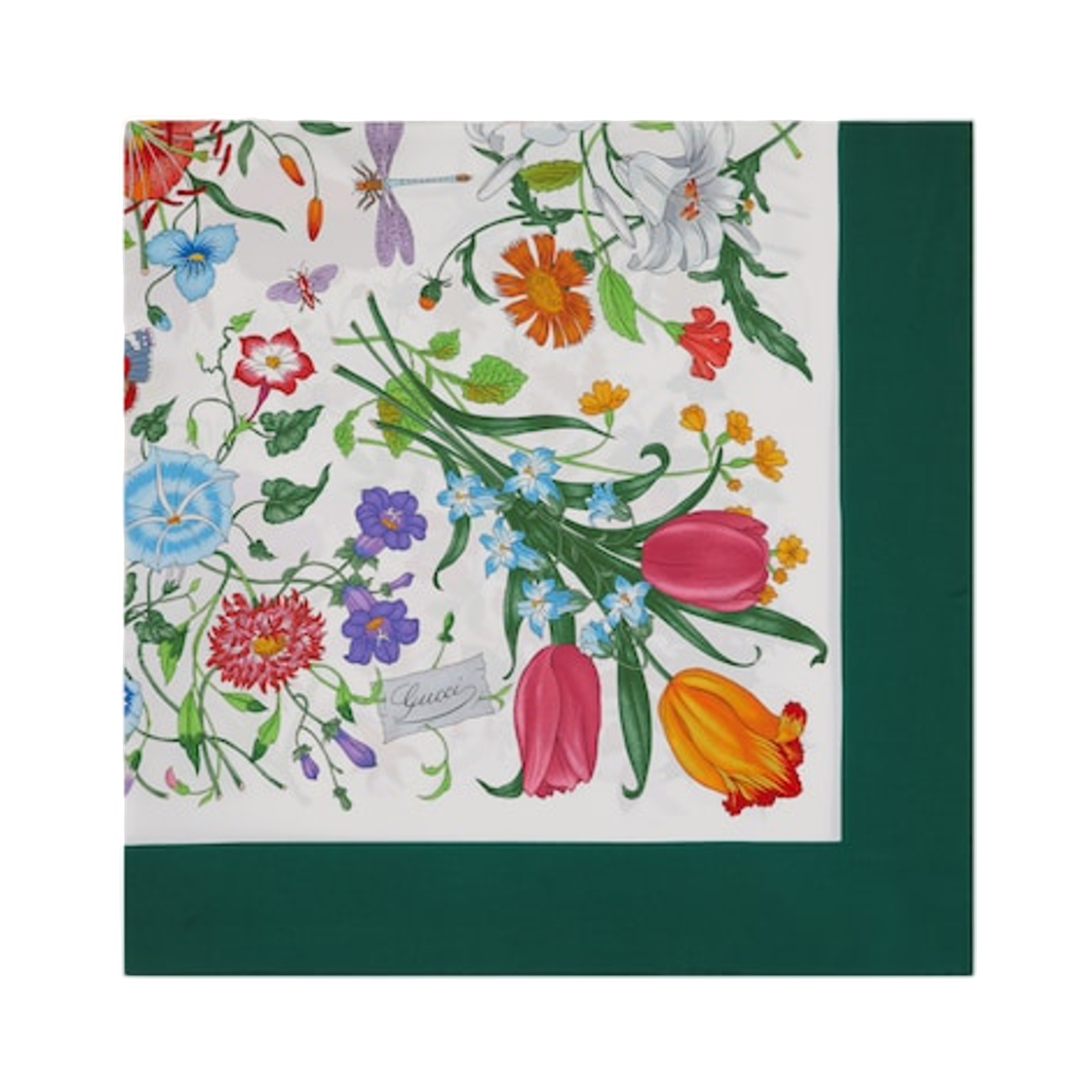 (W) 구찌 프린티드 플로라 실크 트윌 까레 멀티컬러((W) Gucci Printed Flora Silk Twill Carre Multicolor) - 2