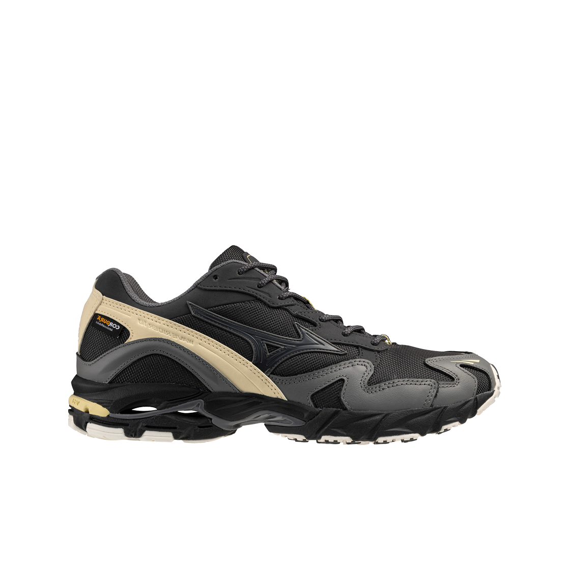 미즈노 웨이브 라이더 10 블랙 샌드 콰이엇 쉐이드 바나나 크레이프(Mizuno Wave Rider 10 Black Sand Quiet Shade Banana Crape)