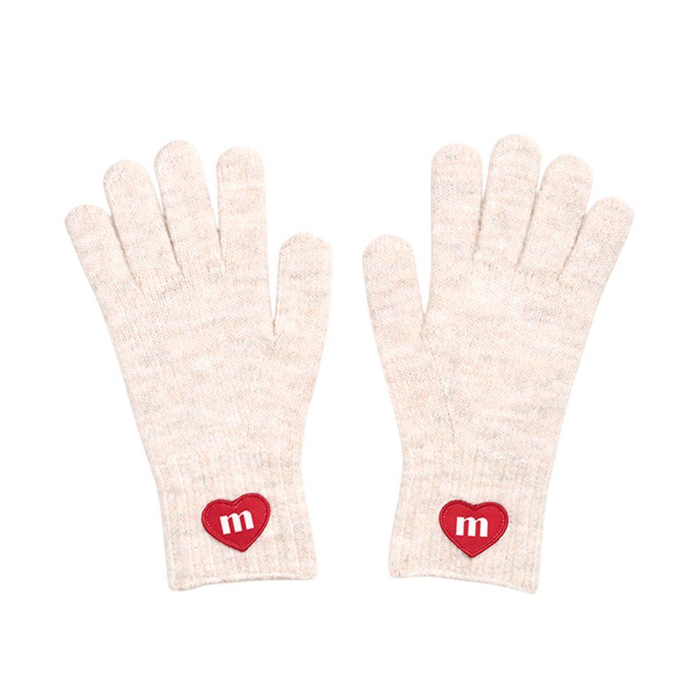 C255UAGV01IV0FR MACNI Love M Knit Gloves Ivory