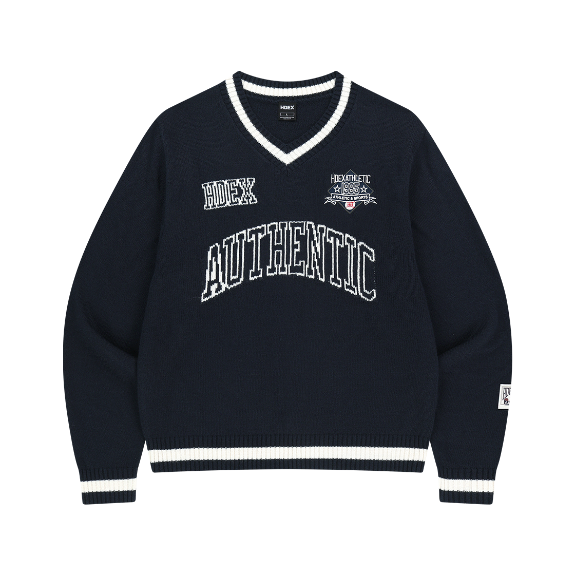 H253WOLKN070NV HDEX Womens Rugby Knit Navy