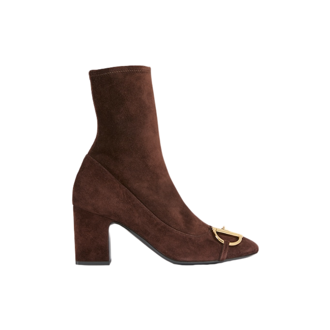 849549-AAFMU-2344 (W)) Gucci Ankle Boots with Half Horsebit Dark Brown