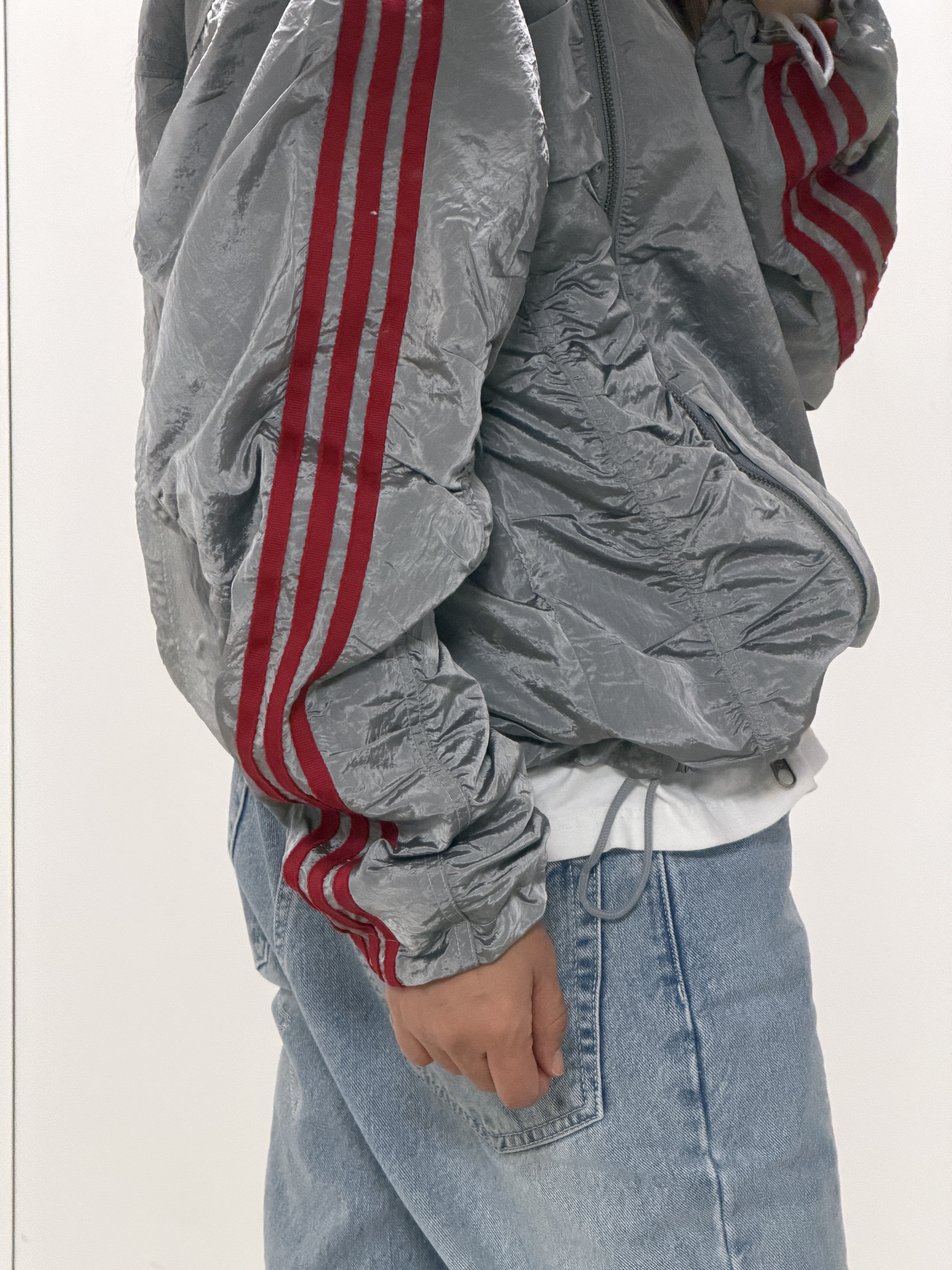 Adidas x Thug Club Teamgeist Sweat Hooded Zip Up Night Indigo - KR Sizing, Adidas x Thug Club Woven Track Top Light Onix Silver Metallic - KR Sizing 착용 스타일 - 3