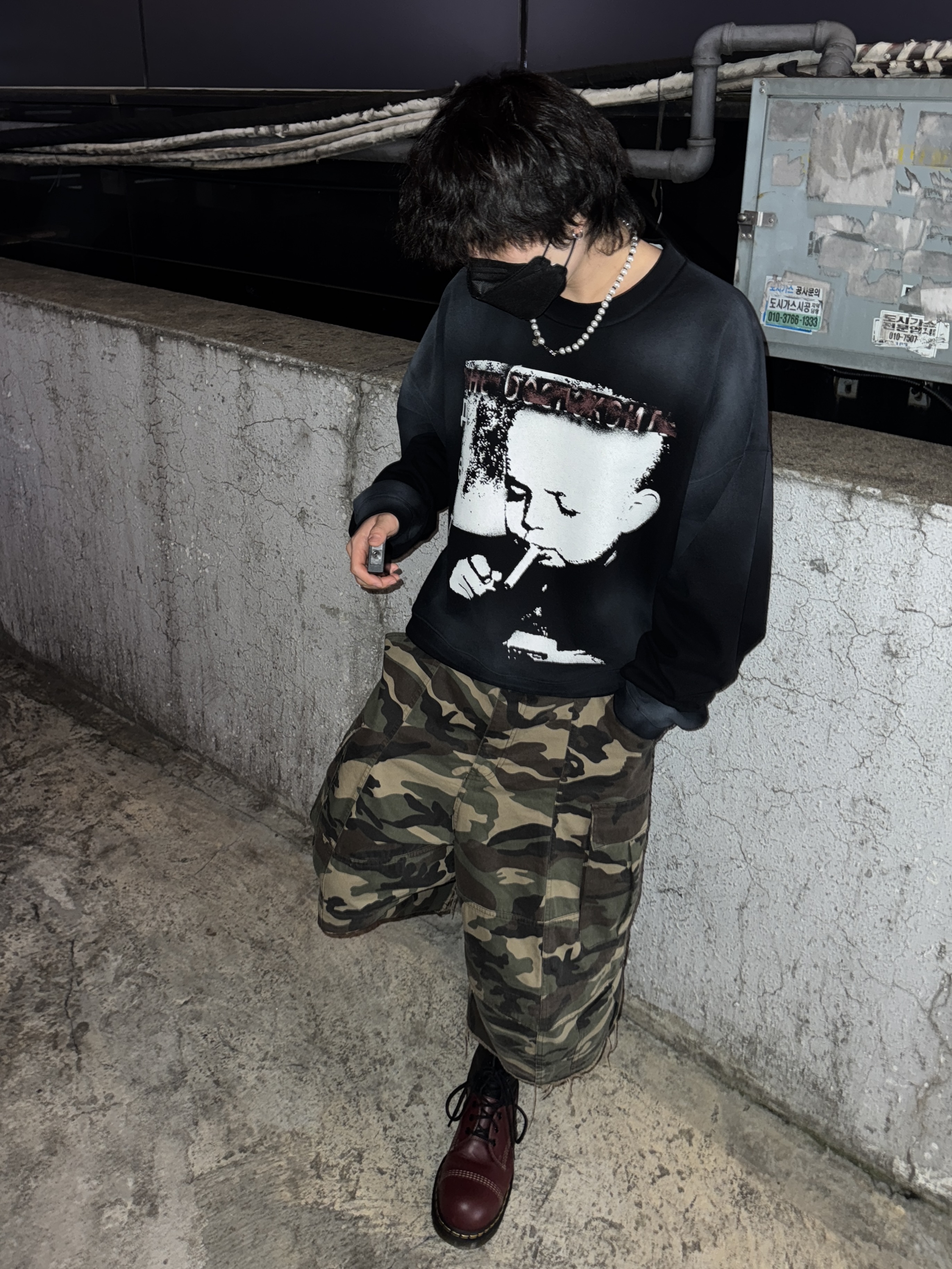 qAp Baby Crewneck Black, Project G/R 3-Quarter Convertible Cargo Shorts Came 착용 스타일 - 1