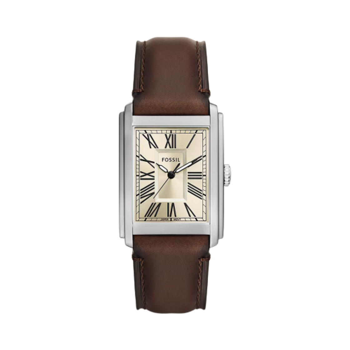 FS6012 Fossil Carraway Quartz Three-Hand 30mm Leather Cream Brown