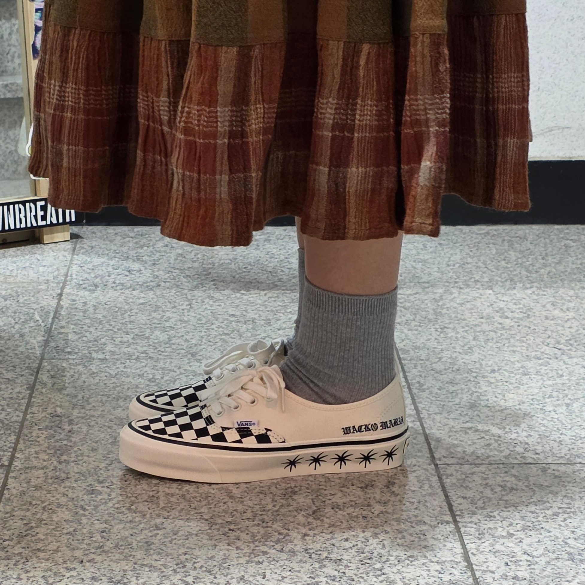 Vans X Wacko Maria Authentic Lx 44 Checkerboard Snow White 착용 스타일