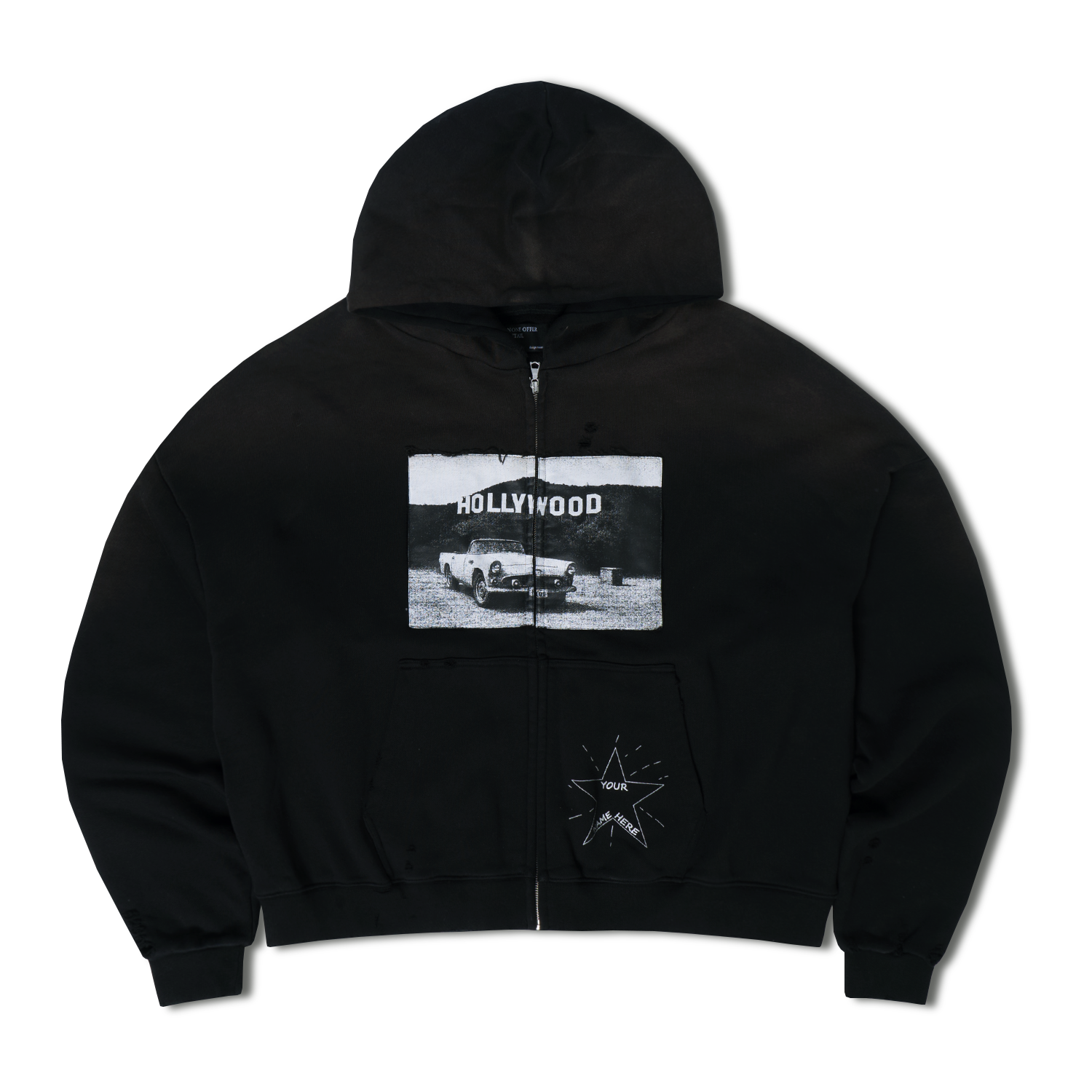 노드 올드 헐리우드 집업 후디 블랙(NOD Old Hollywood Zip-up Hoodie Black)