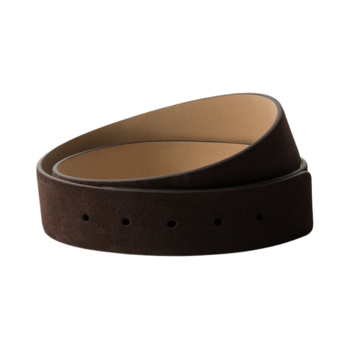 2CA004-054-F0003 Prada Suede Belt Strap Dark Brown