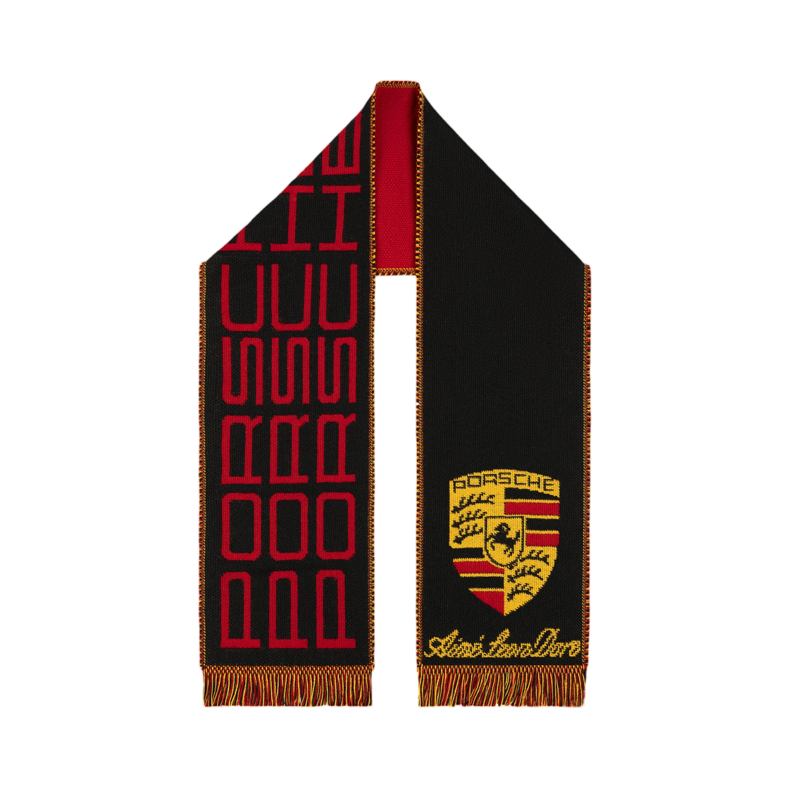 - Aime Leon Dore x Porsche Wool Racing Scarf Jet Black