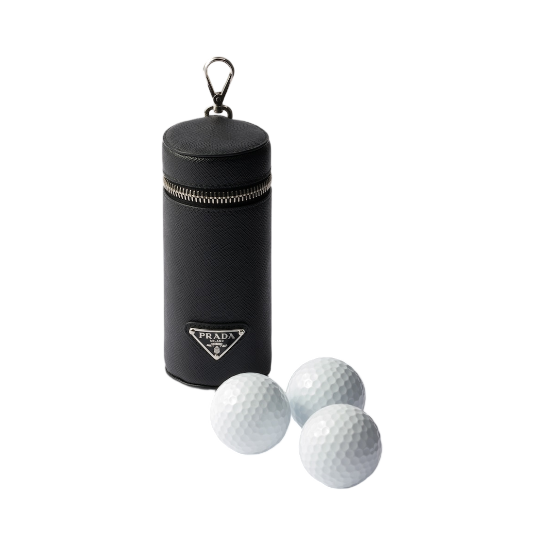 프라다 사피아노 레더 골프 볼 케이스 블랙(Prada Saffiano Leather Golf Ball Case Black)