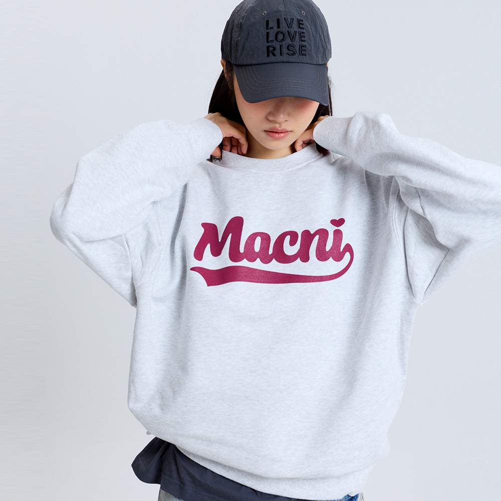 마크니 레트로 로고 스웻셔츠 라이트멜란지(MACNI Retro Logo Sweatshirt Light Melange) - 3
