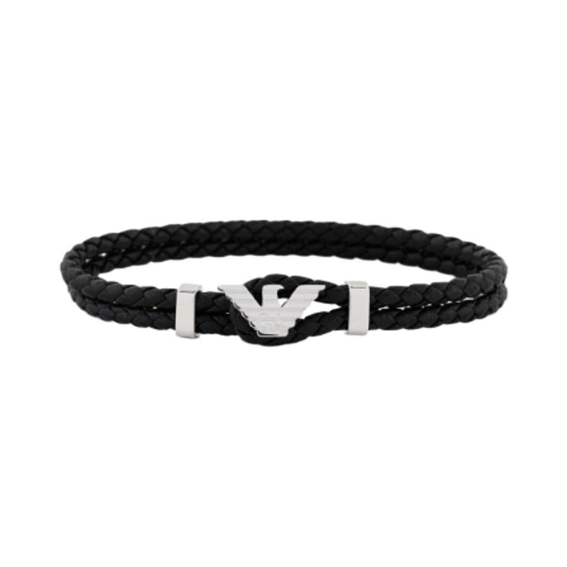 EGS3237040 Emporio Armani Black Leather ID Bracelet Multicolour