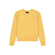 [20% 적립] [20% 적립] Polo Ralph Lauren Children Mini Cable Cotton Cardigan Banana Peel Laguna Beach Pink - 25FW