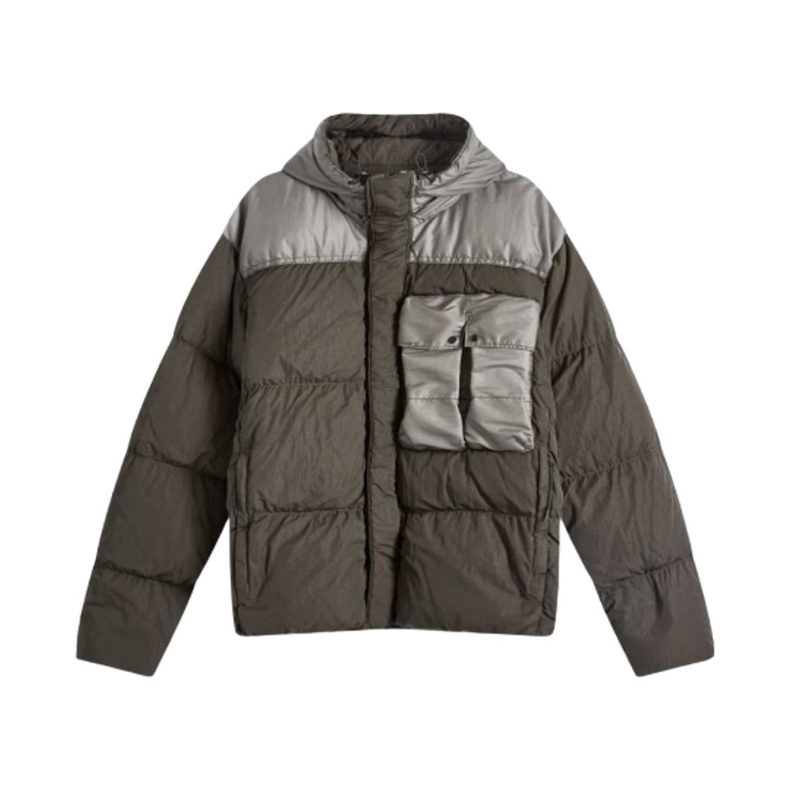 C.P. 컴퍼니 에코 크롬-R 믹스드 고글 다운 자켓 그레이프 리프 - 24FW(C.P. Company Eco Chrome-R Mixed Goggle Down Jacket Grape Leaf - 24FW) - 1