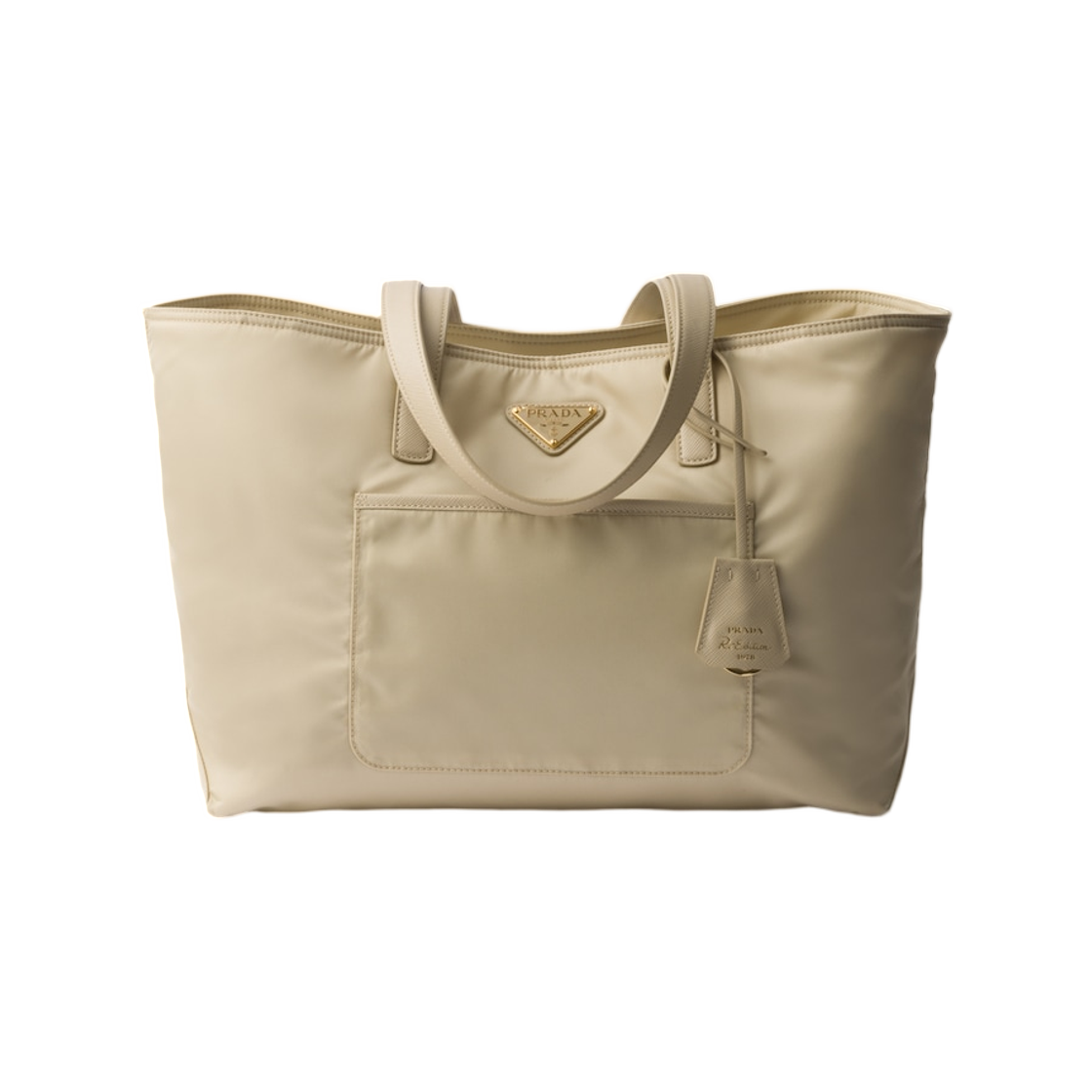 프라다 레 에디션 1978 미디움 리나일론 앤 사피아노 레더 토트백 데저트 베이지(Prada Re Edition 1978 Medium Re Nylon and Saffiano Leather Tote Bag Desert Beige) - 1