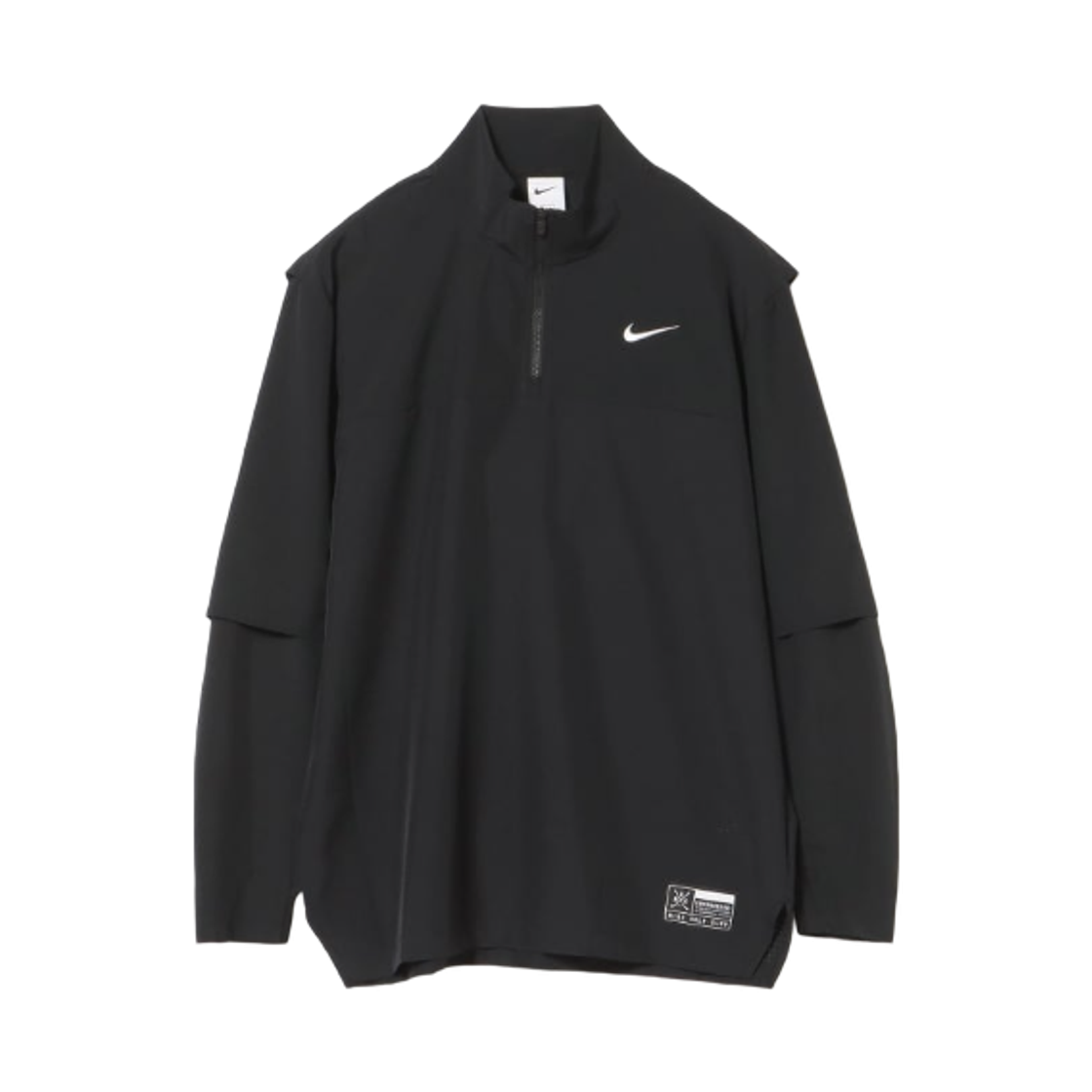 나이키 골프 클럽 드라이핏 하프 집 자켓 블랙 화이트 - 아시아(Nike Golf Club Dri-Fit Half Zip Jacket Black White - Asia)