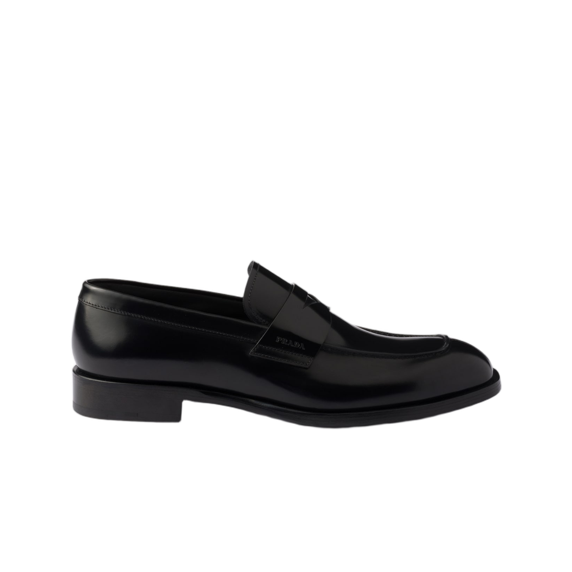 2DB236-055-F0002 Prada Brushed Leather Loafers Black