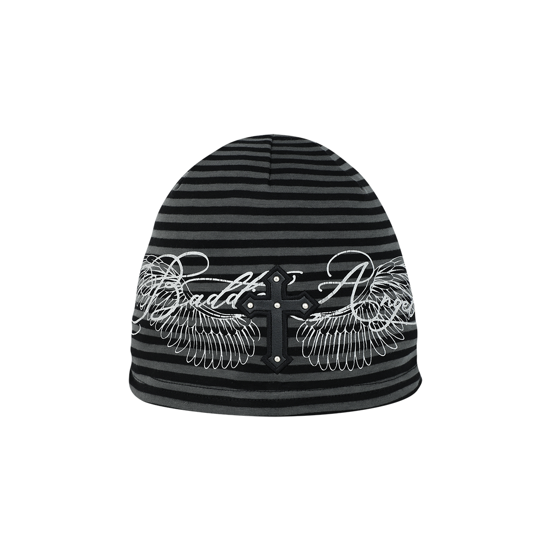 25NNFWEHTF004BS NIIER NOR Baddie Angel Cross Beanie Black Stripe