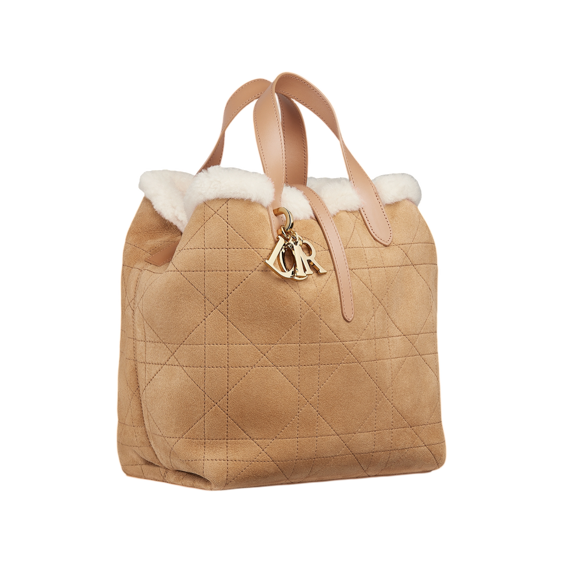 디올 디올알프스 디올 뚜주흐 미디움 버티컬 토트 매크로 까나쥬 스웨이드 카프스킨 앤 메리노 울 베이지 에크루(Dior Dioralps Dior Toujours Medium Vertical Tote Macro Cannage Suede Calfskin And Merino Wool Beige Ecru) - 2