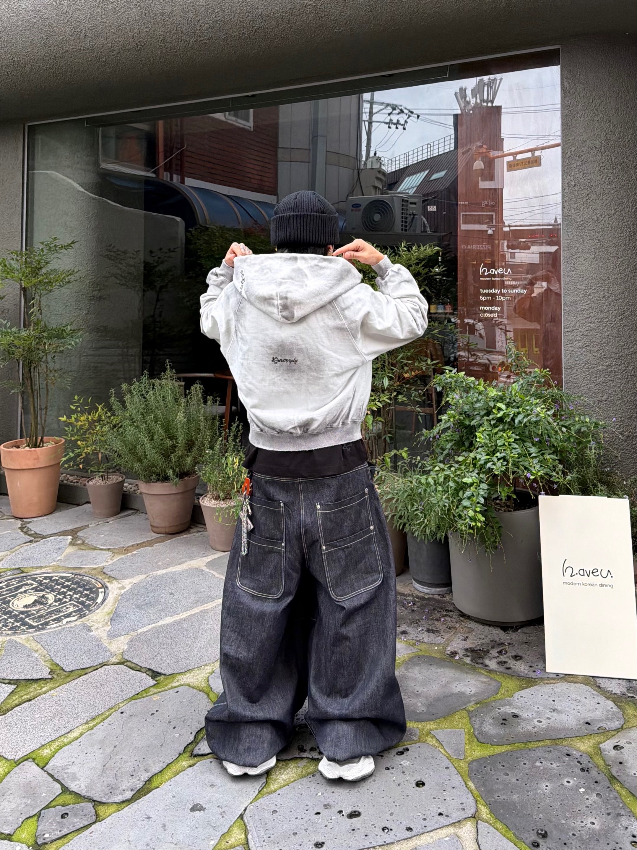 [트리플적립] PACOSPLY Dolly Dirty Zip Up Hoodie Dirty White, Balenciaga Cargo Sneakers White Grey 착용 스타일 - 7