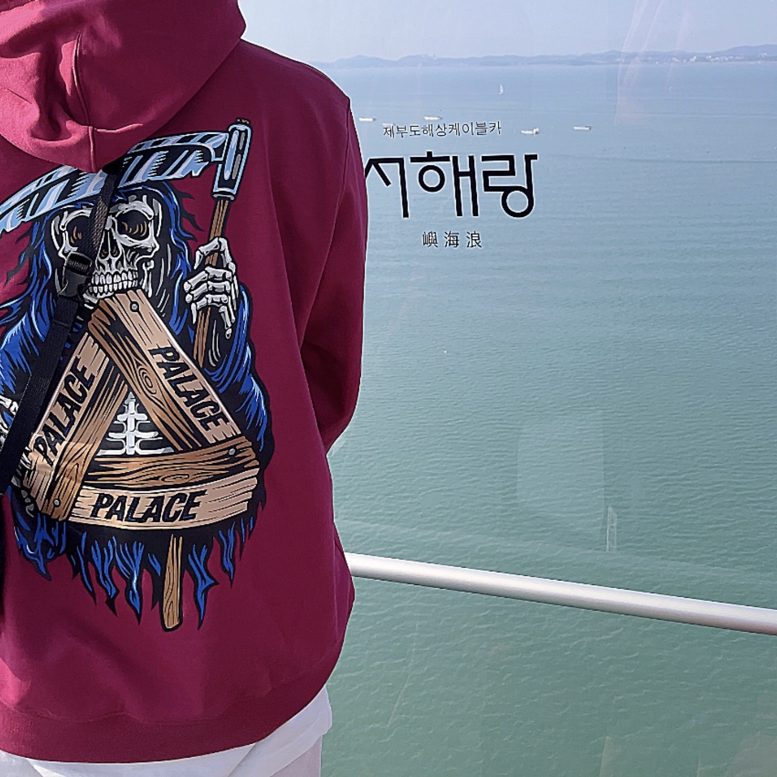 Palace Reaper Hood Beetroot - 23FW 착용 스타일