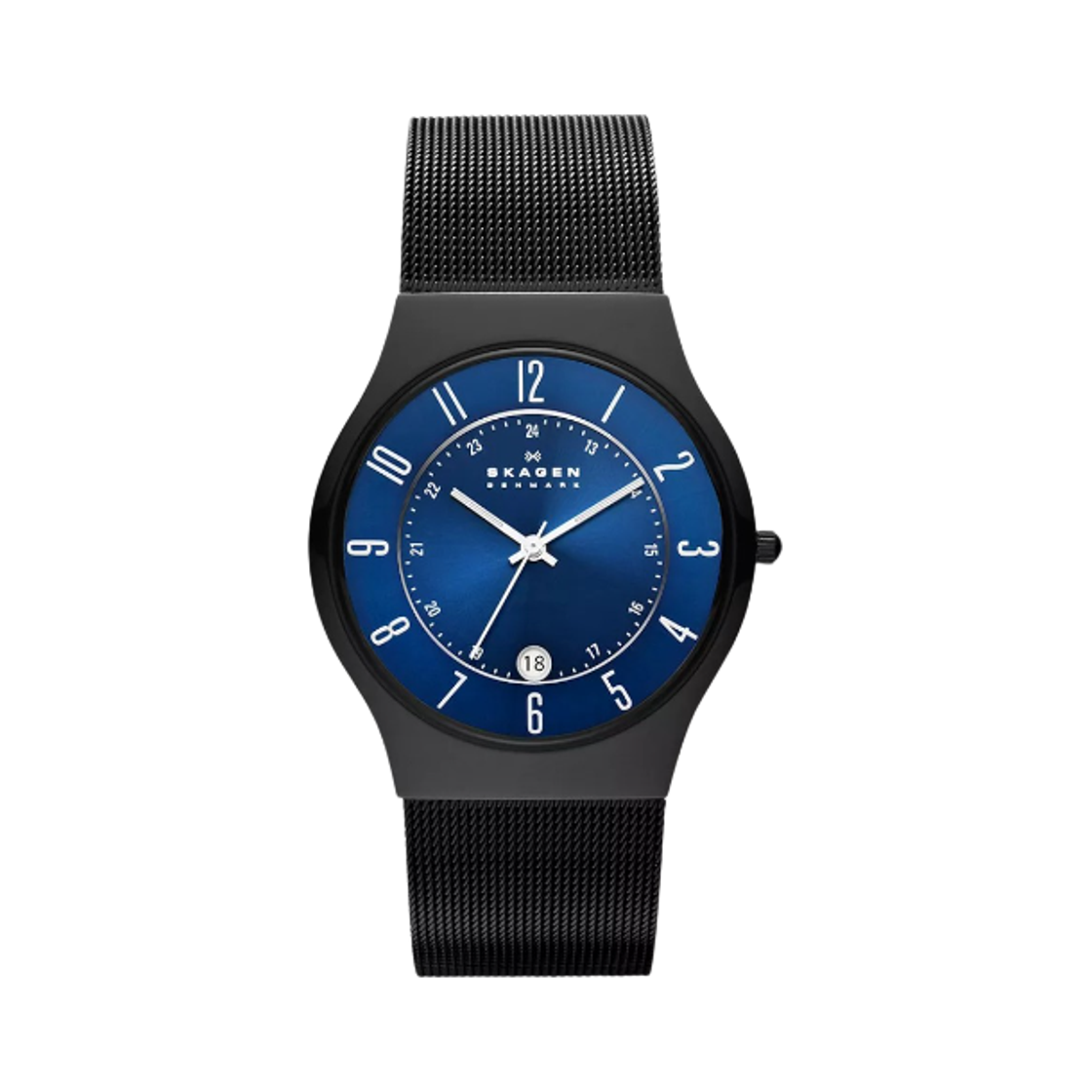 스카겐 선드비 티타늄 쿼츠 쓰리핸드 37mm 딥 오션 스테인리스 스틸 메쉬 미드나잇(Skagen Sundby Titanium Quartz Three-Hand 37mm Deep Ocean Stainless Steel Mesh Midnight)