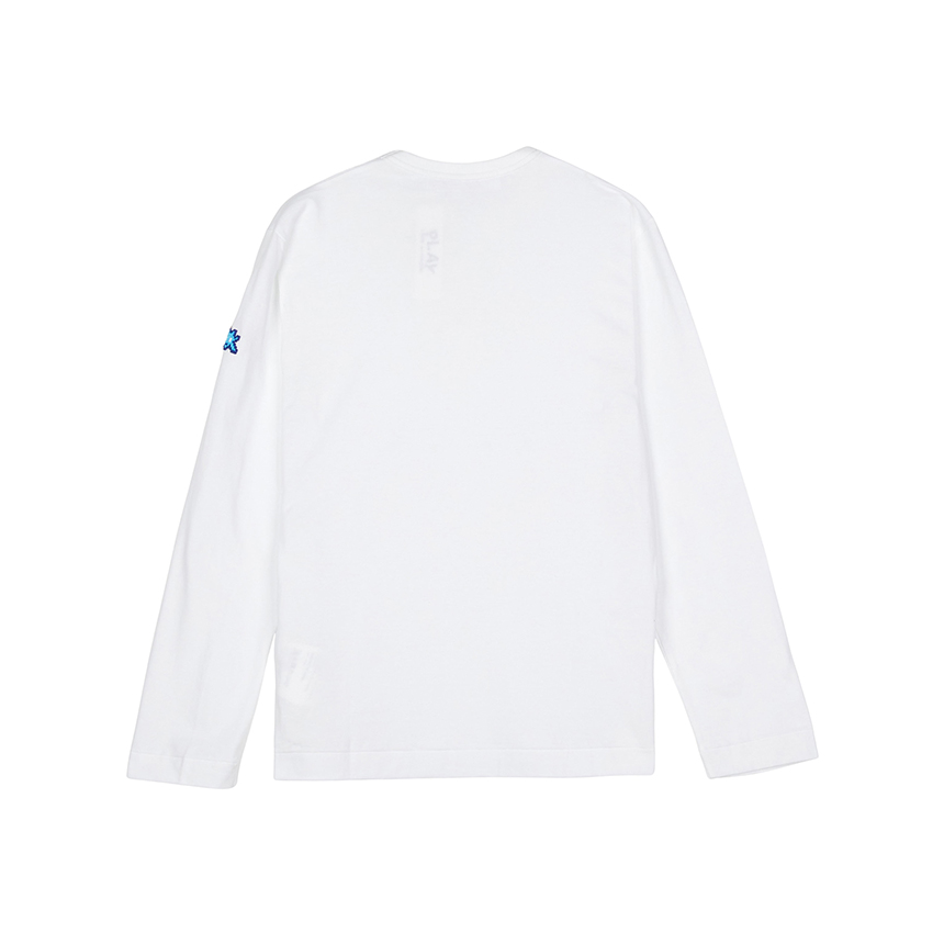 [15% 쿠폰] 플레이 꼼데가르송 x 인베이더 더블 픽셀 하트 롱 슬리브 티셔츠 화이트([15% 쿠폰] Play Comme des Garcons x Invader Double Pixel Heart Long Sleeve T-Shirt White) - 3
