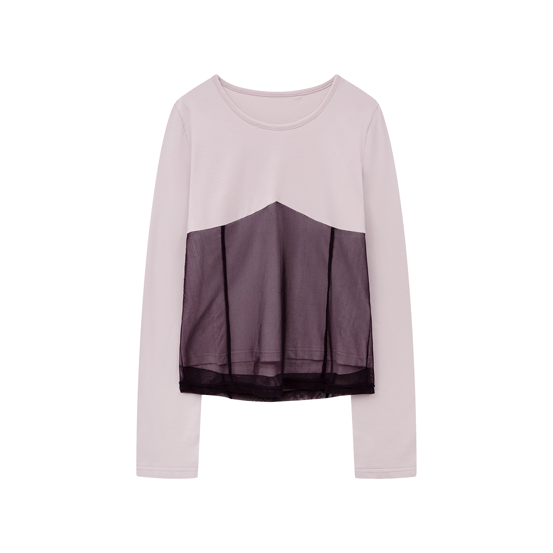 MF259OTS001CPPFR Margarin Fingers Mesh Layered T-Shirt Purple