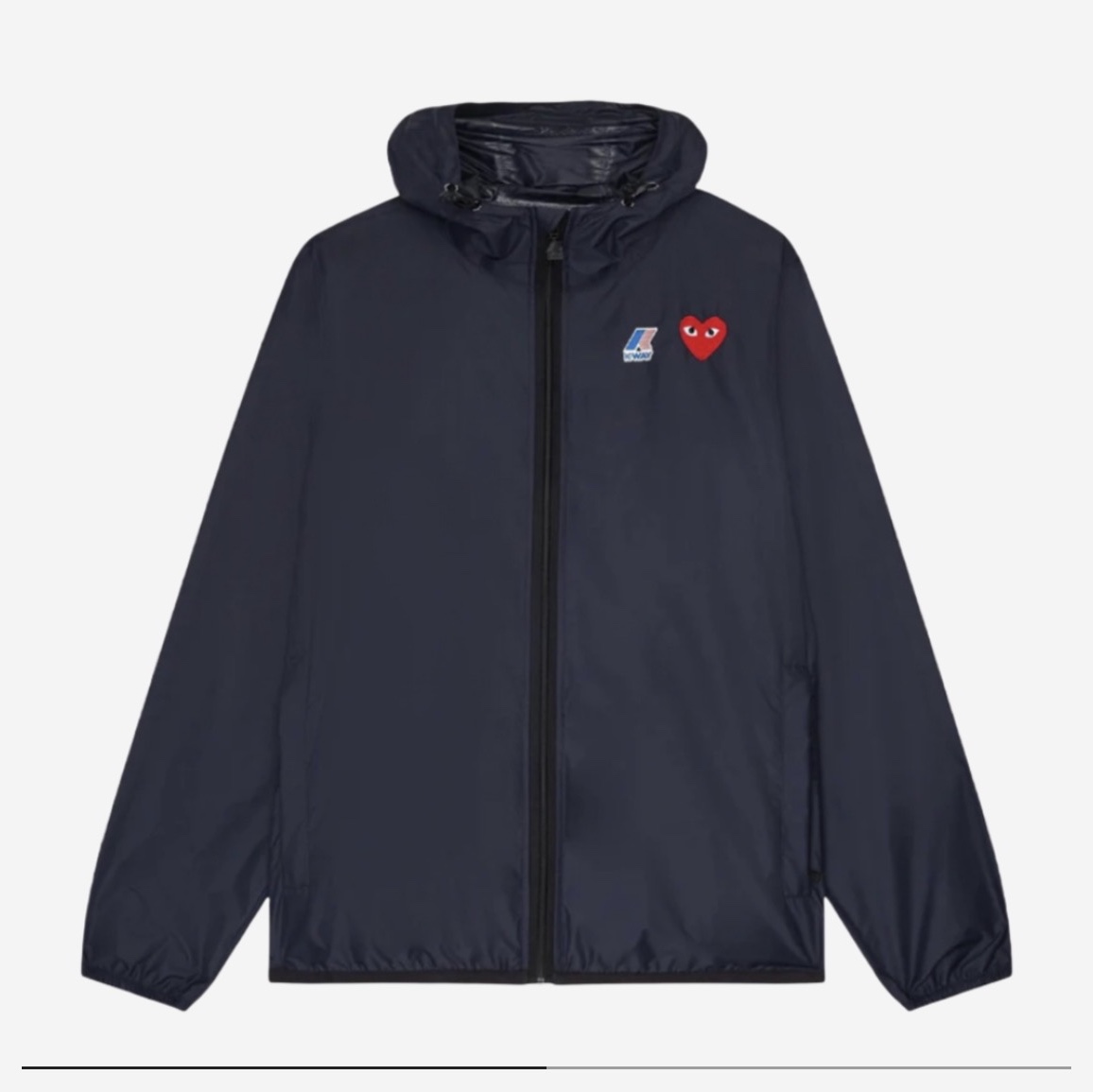 Play Comme des Garcons x K-Way Full Zip Jacket Navy 착용 스타일