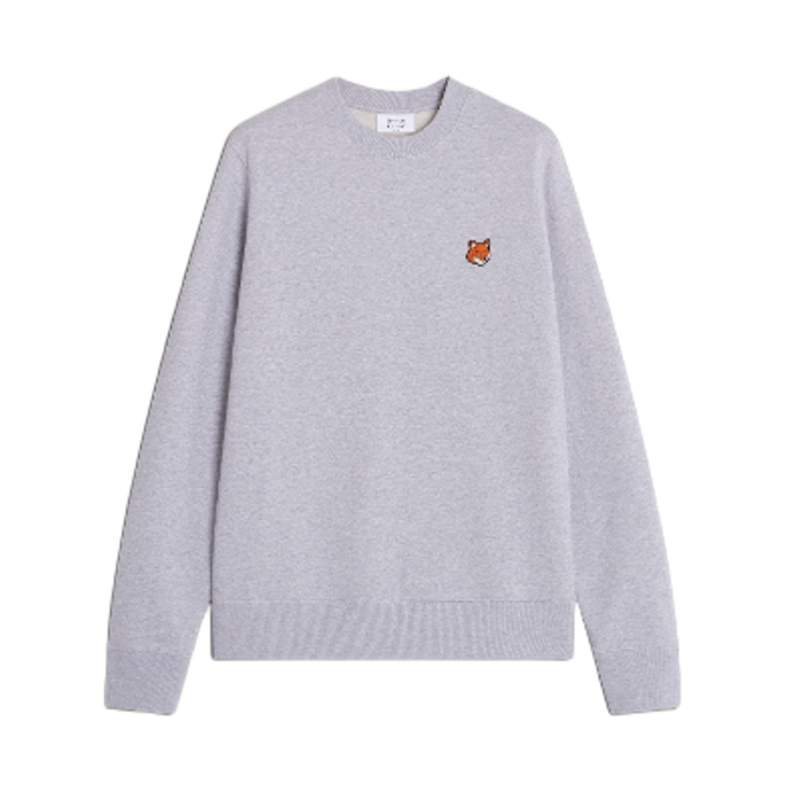 PM00303KM0340-H120 Maison Kitsune Fox Head Regular Sweatshirt Light Grey Melange