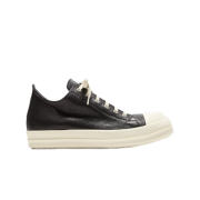 Rick Owens Low Sneakers Scarpe In Pelle Black Milk