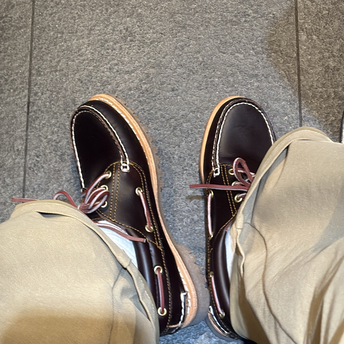 (W) Timberland Classic 3-Eye Boat Shoes Brown - Wide 착용 스타일