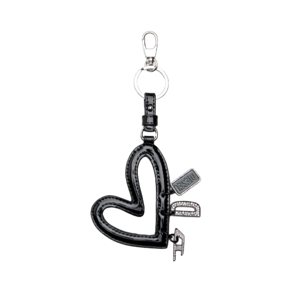 디젤 멀티 2 글로시 피니쉬 하트 참 블랙(Diesel Nulti II Heart Charm with Glossy Finish Black) - 1