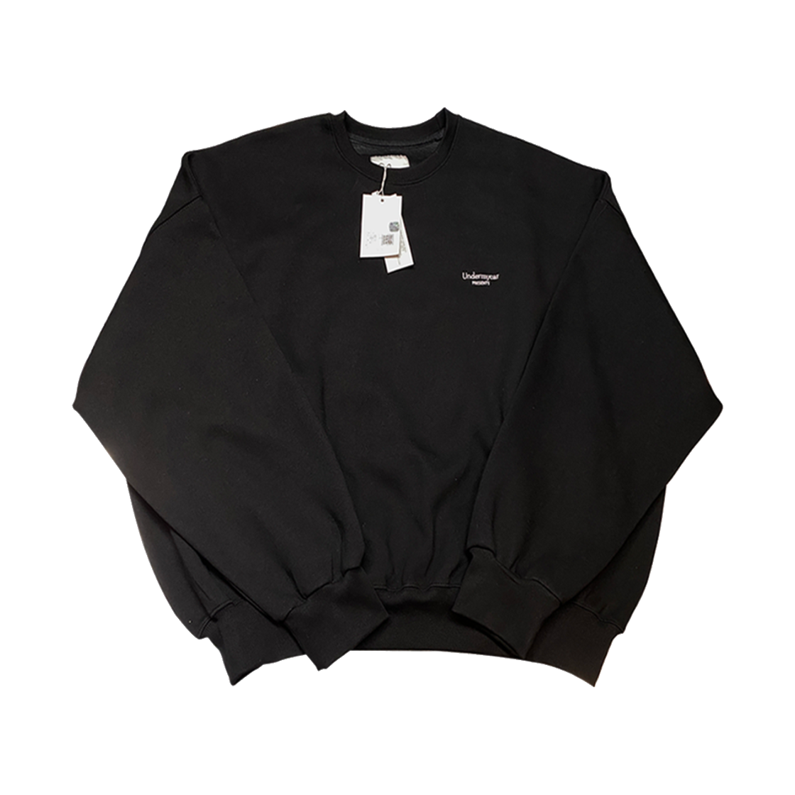 UMCM14BK Undermycar Mu.14 Anti Fxxking Logo Play Oversized Bonded Sweat Shirts Black