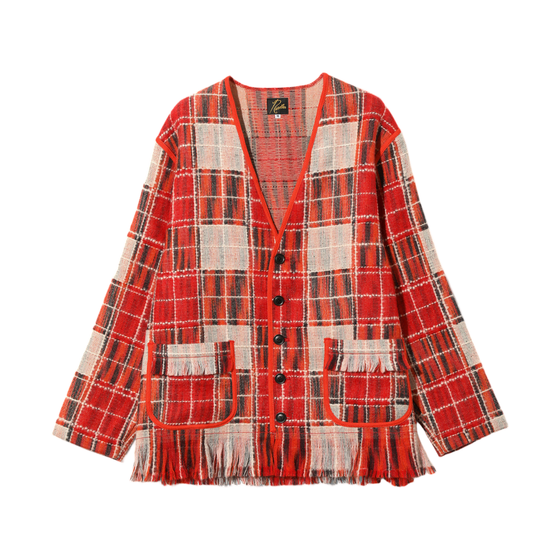 니들스 프린지 가디건 울 플레이드 레드(Needles Fringe Cardigan Wool Plaid Red) - 1