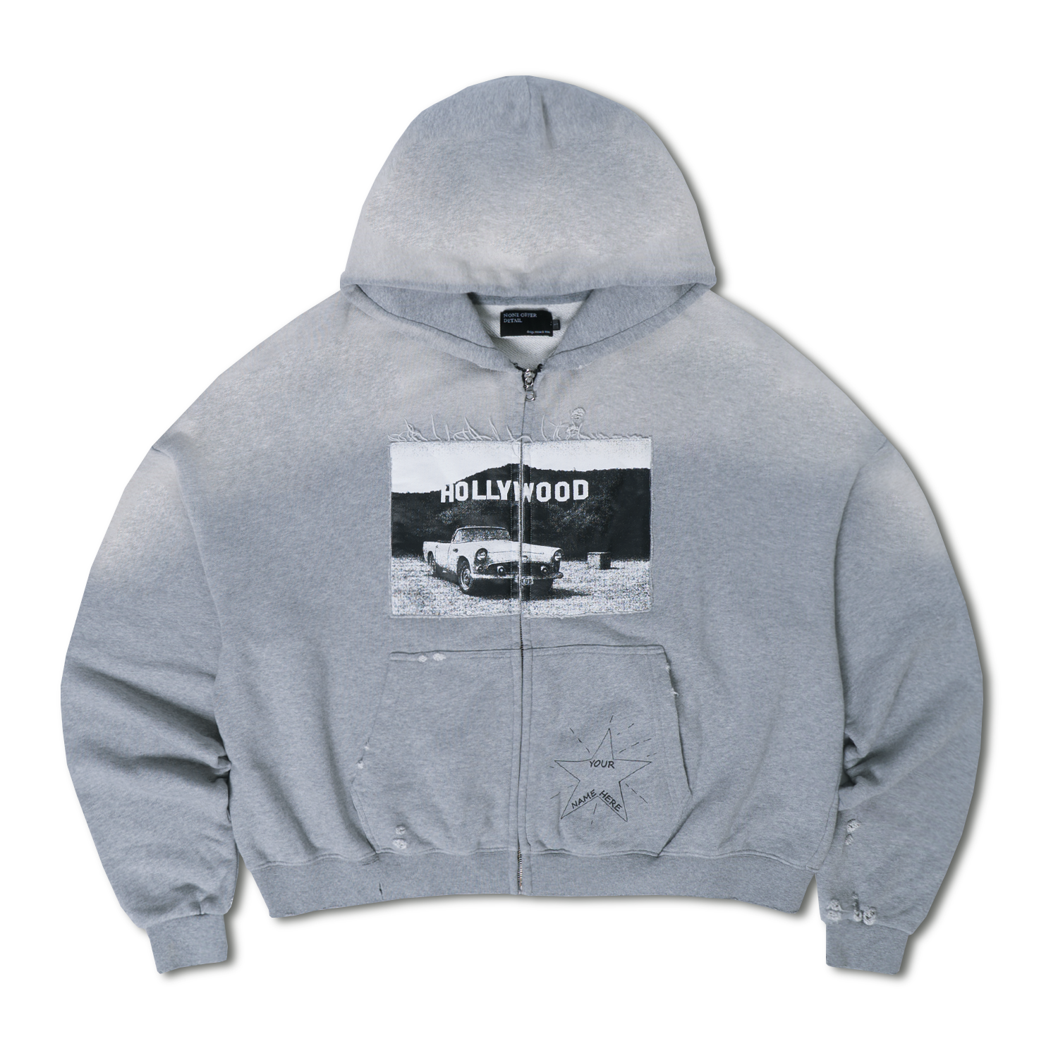 노드 올드 헐리우드 집업 후디 그레이(NOD Old Hollywood Zip-up Hoodie Grey)
