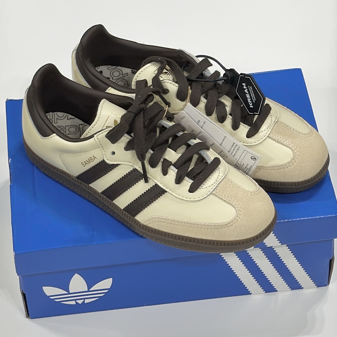 Adidas Samba OG Cream White Dark Brown 착용 스타일