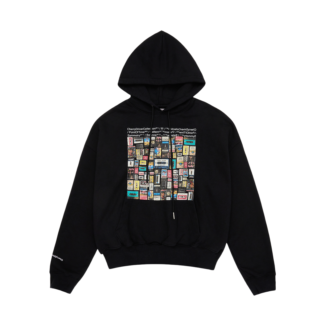 체리 드라이버 X POT ‘카세트 테이프’ 후드 (블랙)(Cherry Driver X POT "Cassette Tape" Hoodie (Black))