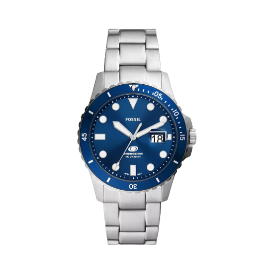 FS6029 Fossil Blue Dive Quartz Three-Hand Date 42mm Stainless Steel Blue Silver