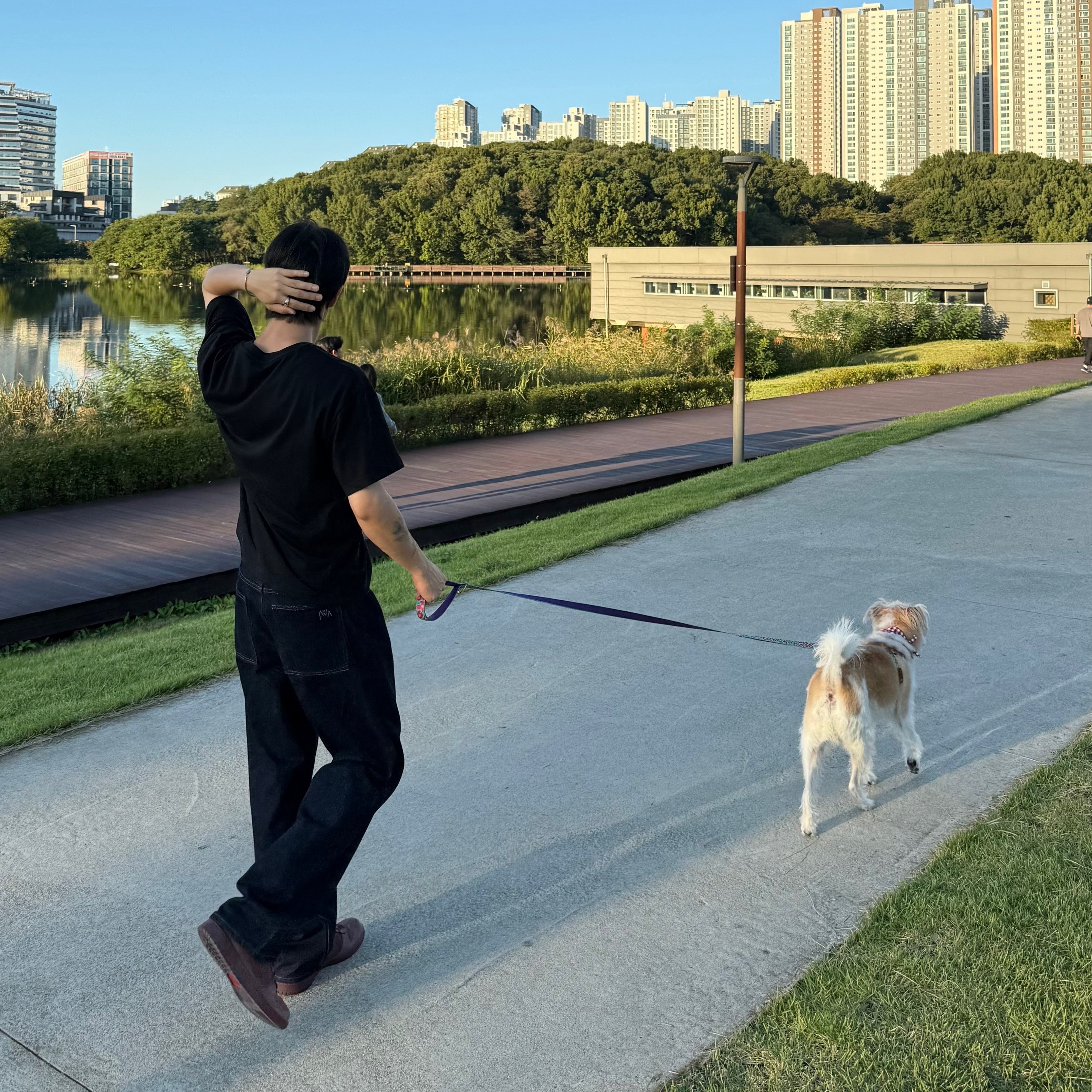 Uniqlo x JW Anderson Straight Jean Blue - KR 착용 스타일