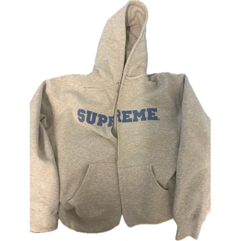 Supreme Collegiate Applique Zip Up Hooded Sweatshirt Ash Grey - 25FW 착용 스타일 - 2