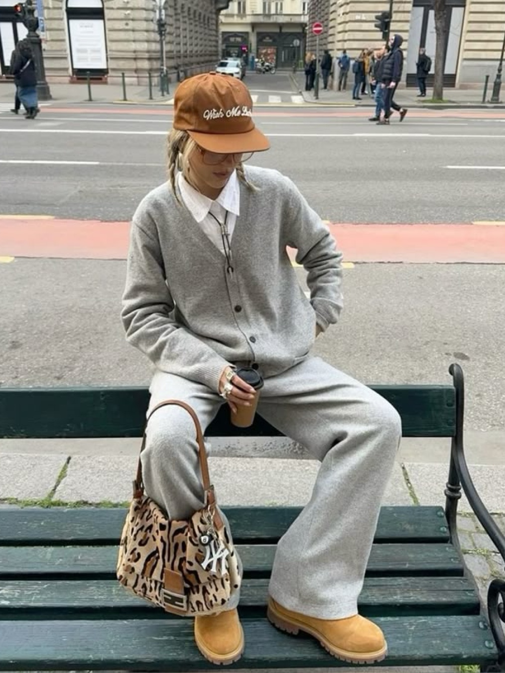 Wooyoungmi Crewneck Cardigan Gray - 24FW, Knitted W Basic Essential Washable Knit Grey 착용 스타일 - 3