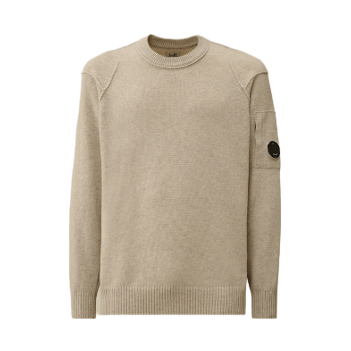 19CMKN707A110149AM13 C.P. Company Lambswool GRS Crewneck Lens Sweater Off White Melange - 25FW