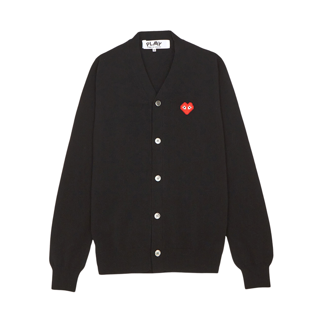 [25% 쿠폰] 플레이 꼼데가르송 x 인베이더 픽셀 하트 가디건 블랙([25% 쿠폰] Play Comme des Garcons x Invader Pixel Heart Cardigan Black) - 2