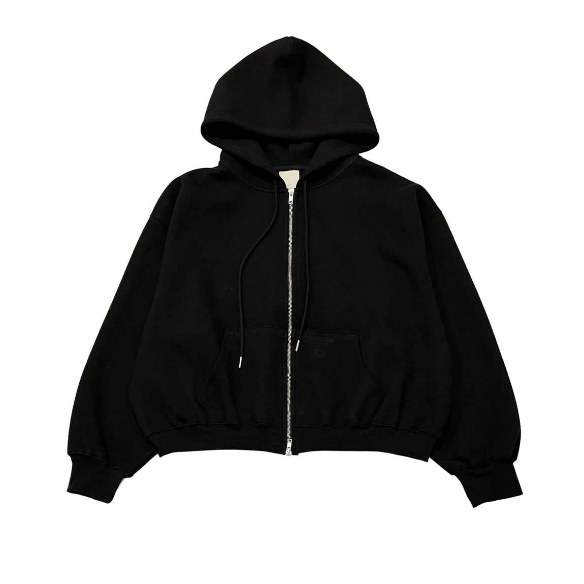 언더마이카 무.148 콤비 본디드 크롭 스웨트 후드 집업 블랙(Undermycar MU.148 Combi Bonded Crop Sweat Hood Zip-Up Black)