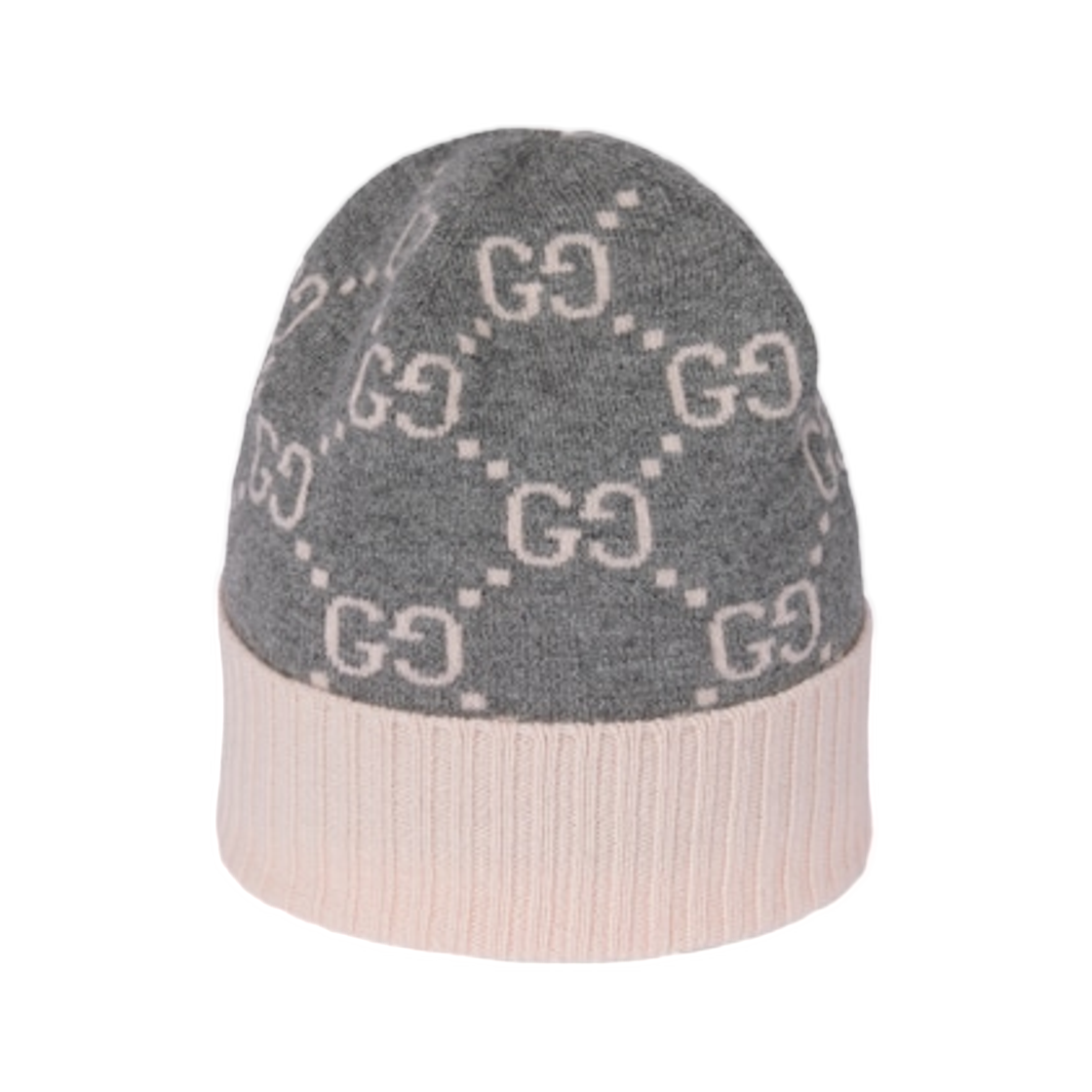 (W) 구찌 GG 캐시미어 자카드 햇 그레이 핑크((W) Gucci GG Cashmere Jacquard Hat Grey Pink) - 1