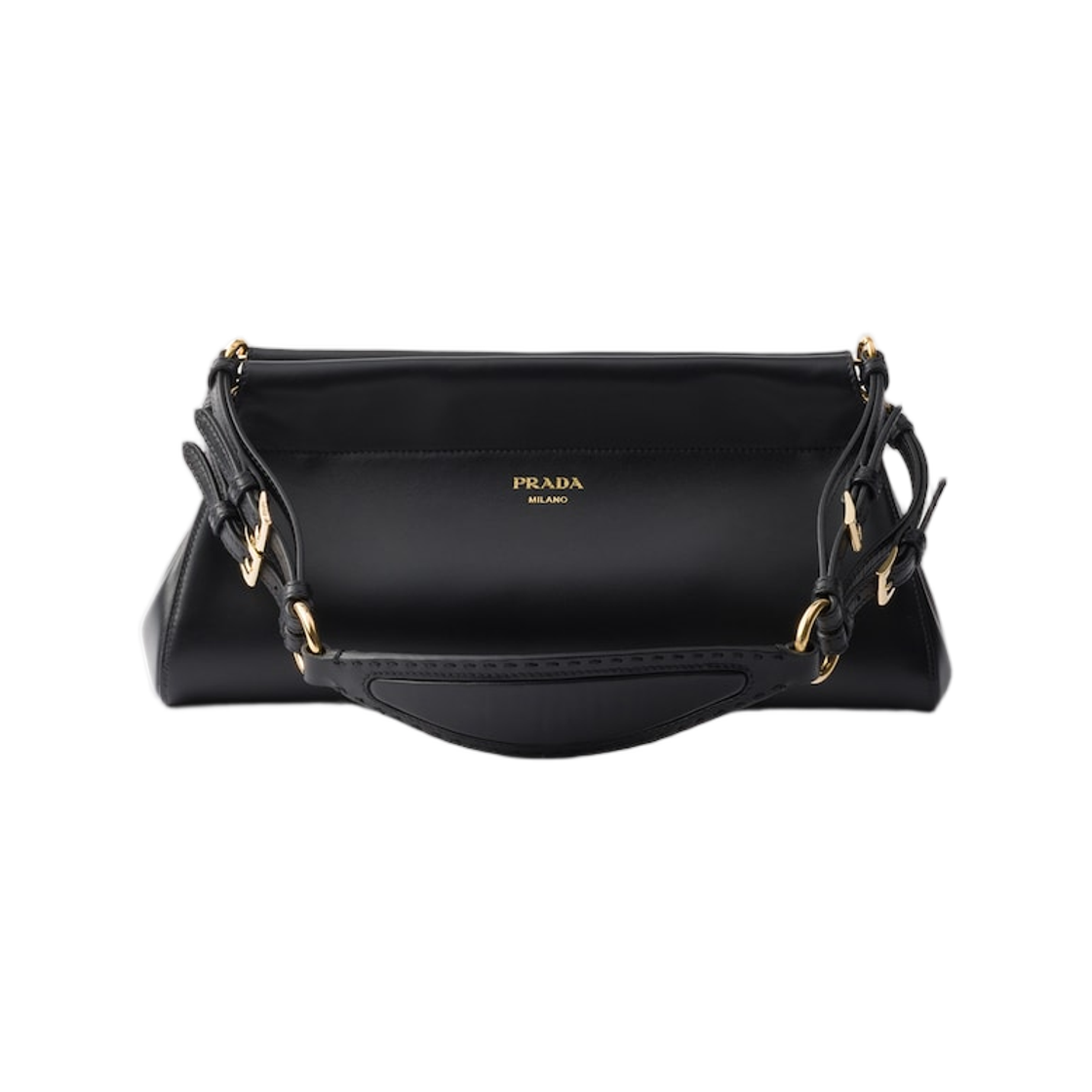 1BC262-2HIA-F0002 (W) Prada Enchaine Medium Leather Bag Black