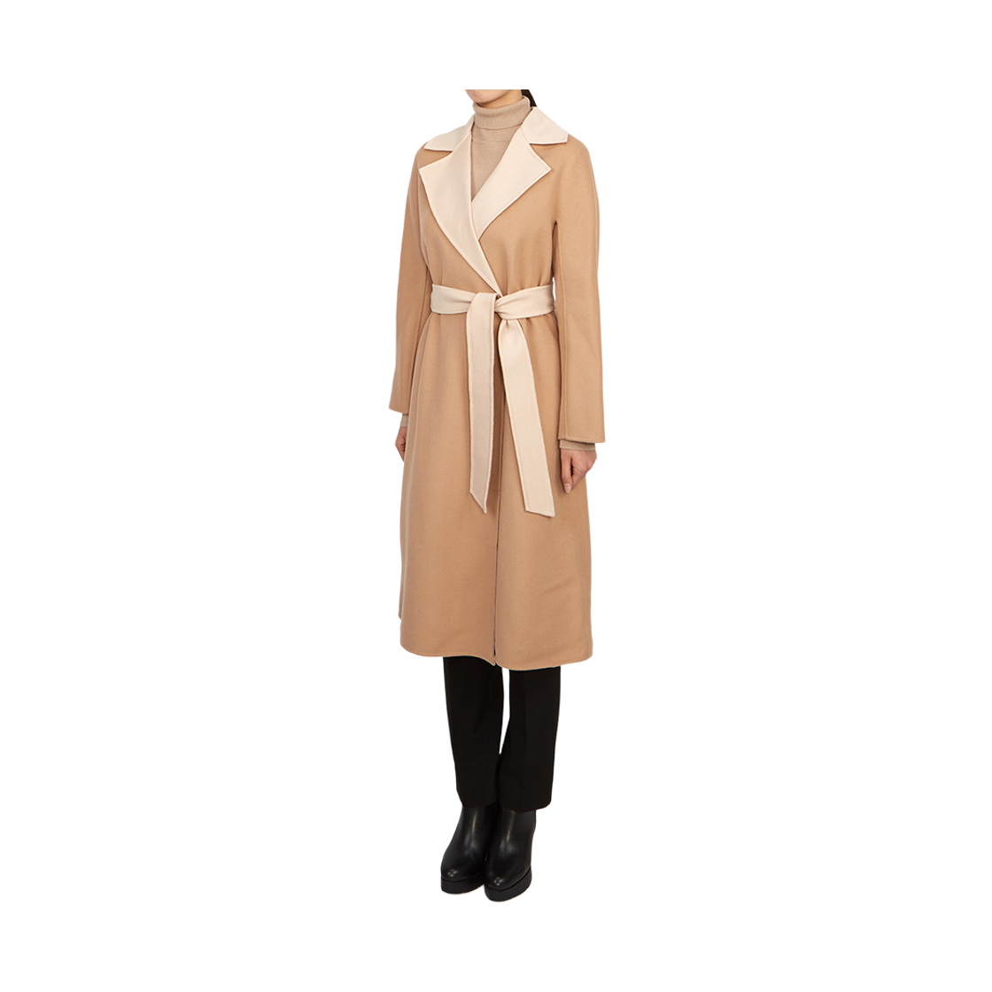 [17% 쿠폰] (W) 막스마라 스튜디오 클레 울 앤 캐시미어 방수 코트 베이지([17% 쿠폰] (W) Max Mara Studio Cles Wool and Cashmere Robe Coat Beige) - 3